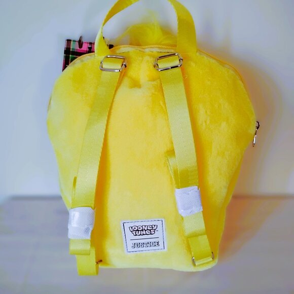 Justice Looney Tunes Tweety Bird Mini Yellow Plush Backpack - Picture 2 of 9